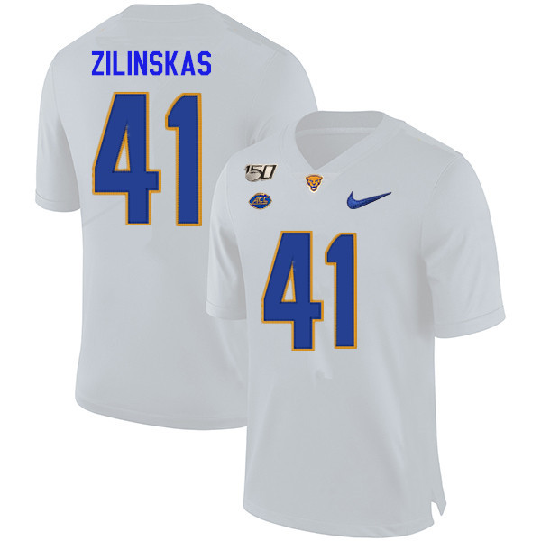 2019 Men #41 Jake Zilinskas Pitt Panthers College Football Jerseys Sale-White
